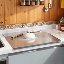 Stainless Steel Cutting Board. Stainless Steel Cutting Board With Raised Edges, Easy To Clean Pastry Board, Suitable For Kitchen Countertop Meat, Fruit, Vegetable, Bread And Baking Products Large Cutting Board.