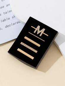 5pcs Unique Jewelry For Smart Watch Gold English Letters A,B,C,D,E,F,G,J,K,L,M,R,S In Decorative Diamond Apple Nail And Ring Loop Jewelry With I Watch Band 40mm 41mm 42mm 38mm 44mm 45mm 46mm 49mm, Soft Silicone Sport Bands With Decorative Compatible With Smart I Watch Charms For Series 10 9 8 7 6 5 4 3 2 1 SE For Women