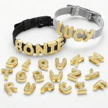 26个字母光滑手链，适合女性，DIY名字手链，镀金首饰 - 銀色 - 查看 9