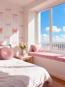 2 Sheets/14pcs Pink Watercolor Bow Stickers: Cute Decorative Stickers, Suitable For Diaries, Gifts And Crafts - Variety Of Bow Patterns, Self-Adhesive, Great For Scrapbooking, Laptop Decor And DIY Projects, Bedroom Wall Stickers, Wedding Decorations - Multicolor - View 4