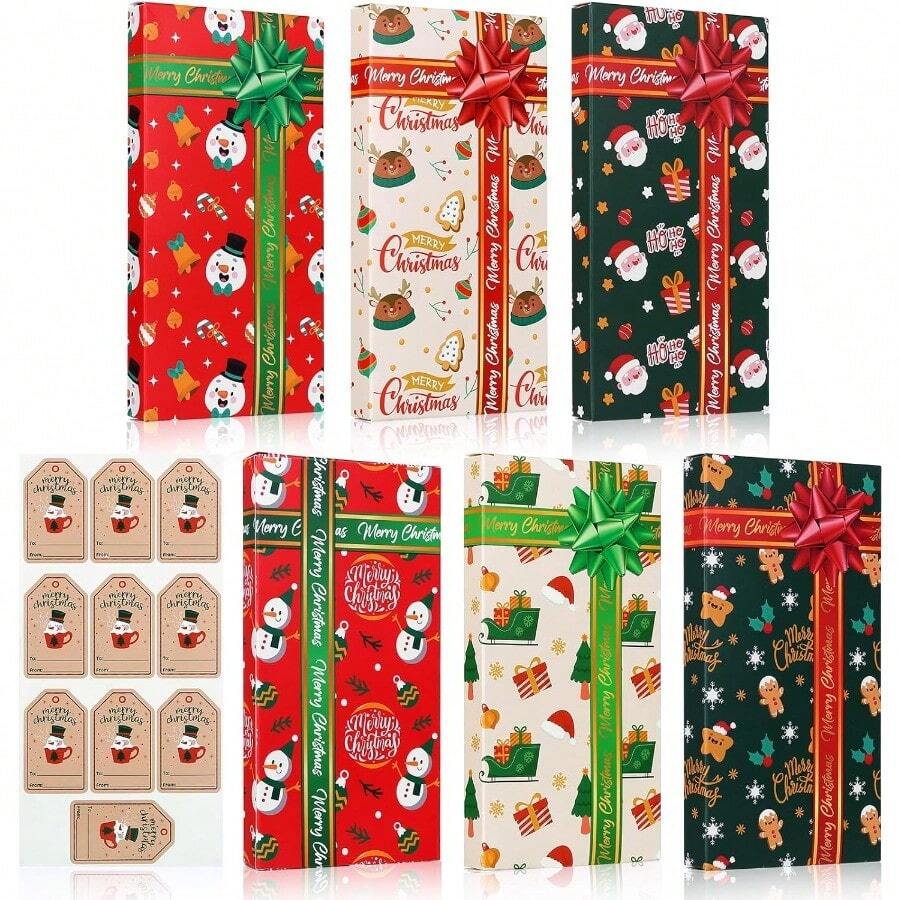 YQQ Naler 18 Cajitas de Regalo Navideñas Caja de Papel Navidad para Dulces Regalitos Recuerdos de Fiestas 3 Colores Brillantes5735 - 3 colores - Ver 1
