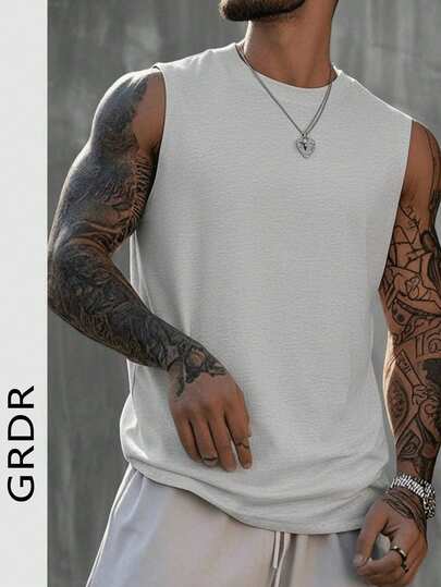 GRDR 男士夏季休闲透气圆领背心