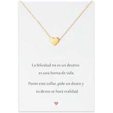 Gargantilla de corazón para mujer, Collar de Acero Inoxidable con Dije de Corazón Baño de Oro 18K, Joyería para Mujer minimalista y moda, Regalo para Madres Parejas Novia Cumpleaños(Corazón-Gold) - Multicolor - Ver 1