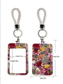 1pc ABS Faux Pearl Strawberry Flower Design Fashion Keychain Pendant, Bag Charm, Student Bus Protector - متعدد الألوان - مشاهدة 9