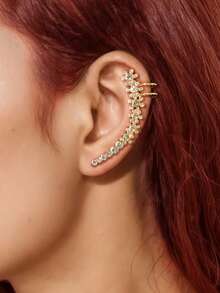 1對優雅長款金銀鏈子軟骨蝴蝶耳環,適合女士參加派對與舞會等場合 - 耳掛 - 查看 15