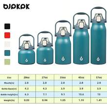 BJPKPK - Botellas de agua aisladas con pajita, botella de agua de metal de acero inoxidable de 34 onzas con tapa de apertura con una sola mano, jarras deportivas sin , termo, frascos para hombres y(1.7 Litros 57 ozAzul claro) - Multicolor - Ver 7