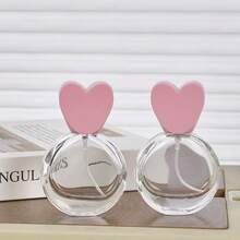 1pc 25ml Luxury Perfume Spray Bottle, Heart-Shaped Cap Perfume Bottle, Sample Refill Bottle, Portable Decanting Bottle, Refillable - Clear - View 2