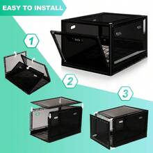 Medication Lock Box With Code, 12.6L Large Lockable Storage Box, Snacks, Phone, And Electronics - BPA - Design With Holes Home, Office, Dorm, And Fridge - 1 + Black - View 5