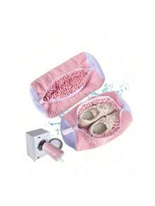 Washing Machine Shoe Bags For All Shoe Types - Yellow With Blue Zipper, Protective Laundry Bags With Rich Fleece Inside, Perfect For Sneakers And Casual Shoes, Laundry Bags, Laundry Bags Holiday Essentials Holiday Travel Travel Essentials Travel Bag Travel Accessories Graduation The Perfect Gift Travel Organizer Drawstring Shoes Pouch Shoes Cover Portable Dust-Proof For Men For Women Packing Cubes Vacation Essentials