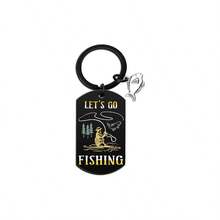 Regalos de pesca para hombres, llavero del da del padre, llavero para pap, accesorios de pesca para hombres, artculos de pesca, regalos para pescador, Negro -, Small - inicial - Ver 2