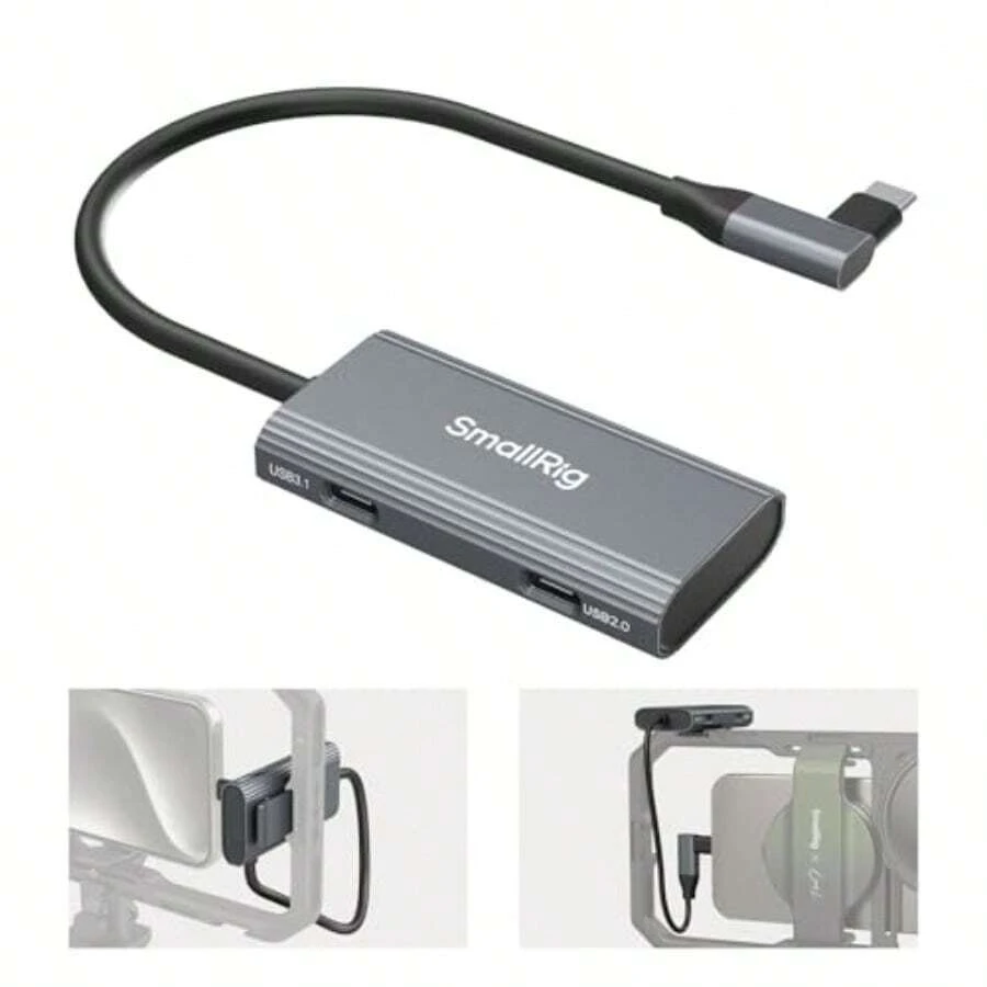 SmallRig USB-Cハブ 4-in-1 スマホ/カメラケージ用コールドシューマウント PD 100W/ USB-C 3.1/ USB-C 2.0 オーディオアダプター x 2付き プロフェッショナルモバイル撮影用 4598 - 写真の通り - チェックする 1