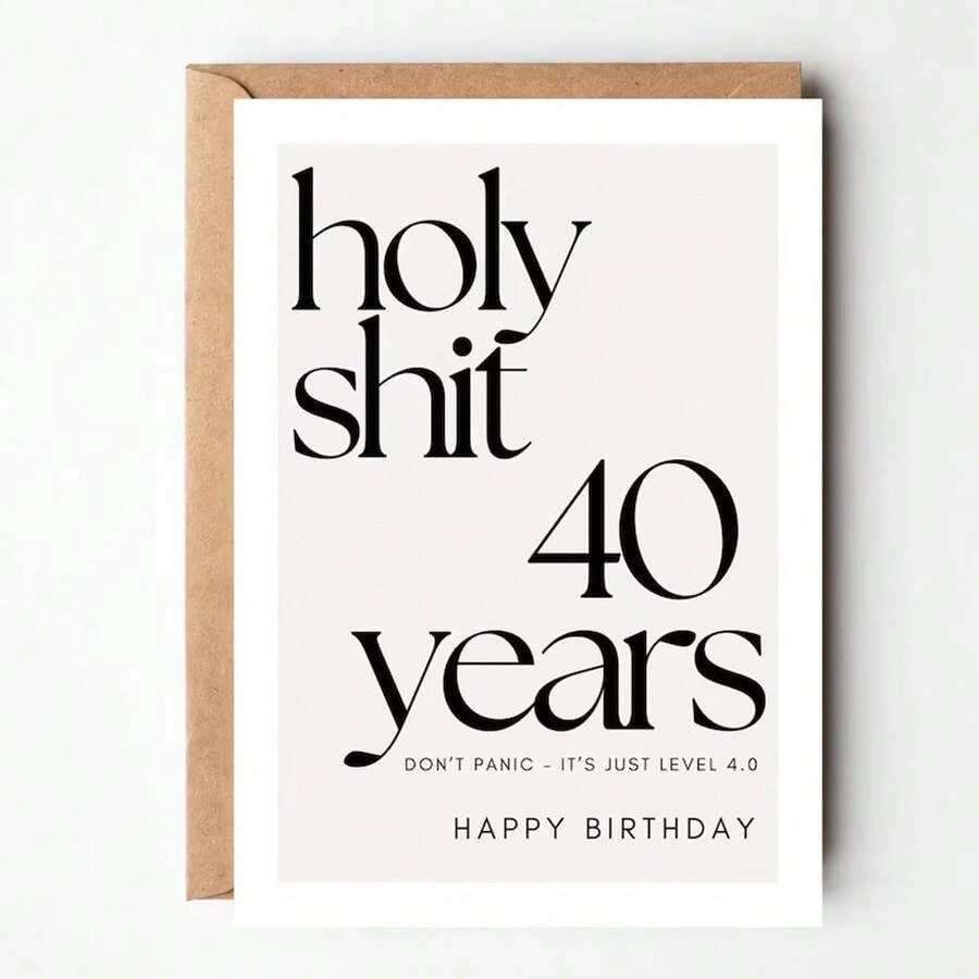 40th Birthday Card, "Oh My God!" Happy 40th Birthday, Fun 40th Birthday Cards, Suitable For Family, Friends, Or Anyone, Meaningful Birthday Cards - Multicolor - View 1