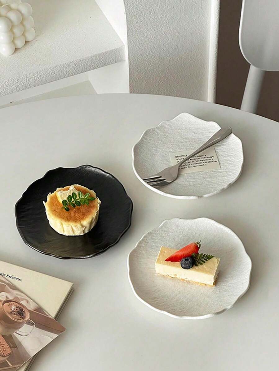 Dessert Creative Stone Texture Breakfast Rock-Inspired Dim Sum Cake Afternoon Tea Pastry Home Use Platter Plastic Shatterproof Plate - Multicolor - View 1