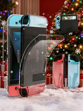 Funda protectora para Switch/Switch2, funda compatible con Switch/Switch2 y controlador JoyCon con protector de pantalla de vidrio templado para Switch/Switch2, regalos de Navidad