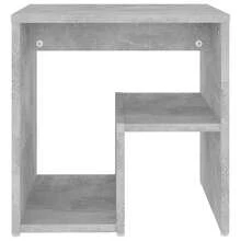 Comodino vidaXL grigio cemento 40x30x40 cm in legno composito - nero - Visualizzare 3