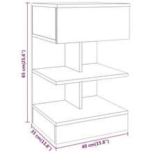 Comodino vidaXL, rovere marrone, 40x35x65 cm, legno composito - nero - Visualizzare 8