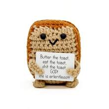 1pc Woven Bread Plush Doll Ornaments, With Encouraging Words, Can Be Used As Small Gifts For Friends And Family. Lovely Plush Doll Gift Design And Encouraging Words Are Very Warm And Sweet! These Lovely Dolls Will Always Be Your Friends - Multicolor - View 7
