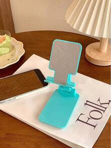 1pc Adjustable & Foldable Mobile Phone Holder, Portable Slouchy Desk Stand, Non-Slip Plastic Tablet Stand, Battery-Free - Nhiều màu - Xem 9