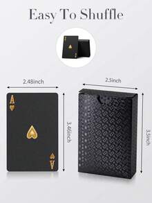 Diamond Waterproof Black Playing Cards, Poker Cards, HD, Deck Of Cards (Black,Red) - 黑色 - 查看 7