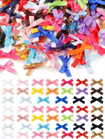 50个丝带蝴蝶结DIY内衣袜子装饰配件，手工蝴蝶结生日礼物，圣诞树装饰，礼盒包装用品，半成品派对蝴蝶结