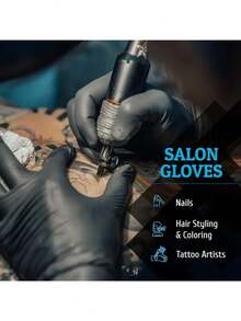 100 unidades de luvas descartáveis de nitrilo, tamanho G/GG, pretas e grossas, ideais para limpeza doméstica, penteados e manicure - Vestuário descartável, artigos de limpeza doméstica, luvas para lavar louça, luvas para limpeza doméstica, luvas descartáveis, antirriscos, ótimas opções para presentes, alta elasticidade, respiráveis e resistentes a óleo.