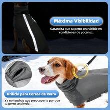 YAUTOWT Abrigo de Invierno para Perros Calido Forro Polar Chaqueta para Exteriores con Bufanda de Cuello Alto Rayas Reflectantes Chaleco Cachorros Trajes Perros Pequeños Medianos Grandes - Gris-Nuevo+S - Ver 5