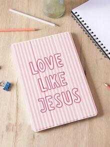 1pc Pink Striped Love Like Jesus Slogan Tablet Protective, Compatible With 10. 2, Compatible With Pro 2021/2020/(A16) 11, 11th G 2025/10th G, Tab A8 10. 5 2022, Matepad 10. 4/Tab, Anti-Drop, With P Slot, Support Sleep/Wake, Best Family And Frids. Accessories. And New Year Festive Teddy Bear Pattern Tablet Protective With Built-In Pen Slot Silicone Material And Tri-Fold Stand Design Stylish Cute Holiday Themed Cover Daily Use During Festive Season - Nhiều màu - Xem 4