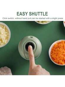 Mini USB Rechargebale Electric Garlic Grinder,  Portable Veggie Press Chopper, 250ML Garlic Mincer For Onions, Peppers, Tomatoes, Kitchen Electric Shredder - Green - View 5