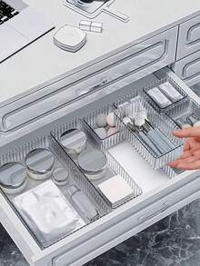 Bộ 1/5/7 ngăn kéo nhựa trong suốt đựng đồ trang điểm, Hộp đựng đồ trang điểm để bàn có thể kết hợp tự do, Hộp đựng mỹ phẩm thanh lịch, Hộp chia ngăn kéo để bàn cho nhà bếp, phòng ngủ, phòng tắm, văn phòng, bàn tiệc, đồ trang trí ngăn kéo, phụ kiện trang điểm, đồ trang trí phòng, đồ dùng phòng tắm - Nhiều màu - Xem 4