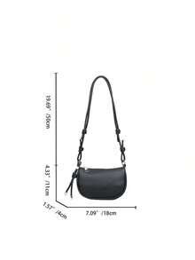 Lychee Grain Mini Handbag, Women's New Fashion Compact Daily Crossbody Bag YM2L - Black - View 12
