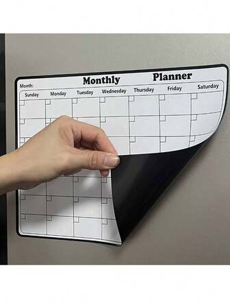 1 Piece Of Dry Wipe Magnetic Refrigerator Calendar (Reusable), Whiteboard Magnet, Monthly Family Plan Reminder Calendar Menu Magnetic Refrigerator, Magnetic Dry Wipe Calendar, Kitchen Decoration, Monthly Plan Refrigerator Plan, Family Chart And Menu Refrigerator Accessories