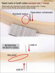 4pcs Beige Dreamcatcher Style Bamboo Wreath Decor Rings, Suitable For Outdoor Lawn, Wedding Hanging Decorations Like Feathers, Vines, Ribbons, Balloons, Or Indoor Wall, Bedroom Decor, Wind Chimes, Rustic Ornaments, DIY Embroidery Hoops - Apricot - View 5