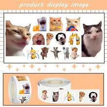 500 buc/rolă autocolante cu pisici de desene animate, autocolante decorative drăguțe pentru sticle de apă, bagaje, huse de telefon, etichete de sigilare - Multicolor - Vizualizare 10