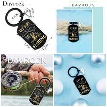 Regalos de pesca para hombres, llavero del da del padre, llavero para pap, accesorios de pesca para hombres, artculos de pesca, regalos para pescador, Negro -, Small - inicial - Ver 1