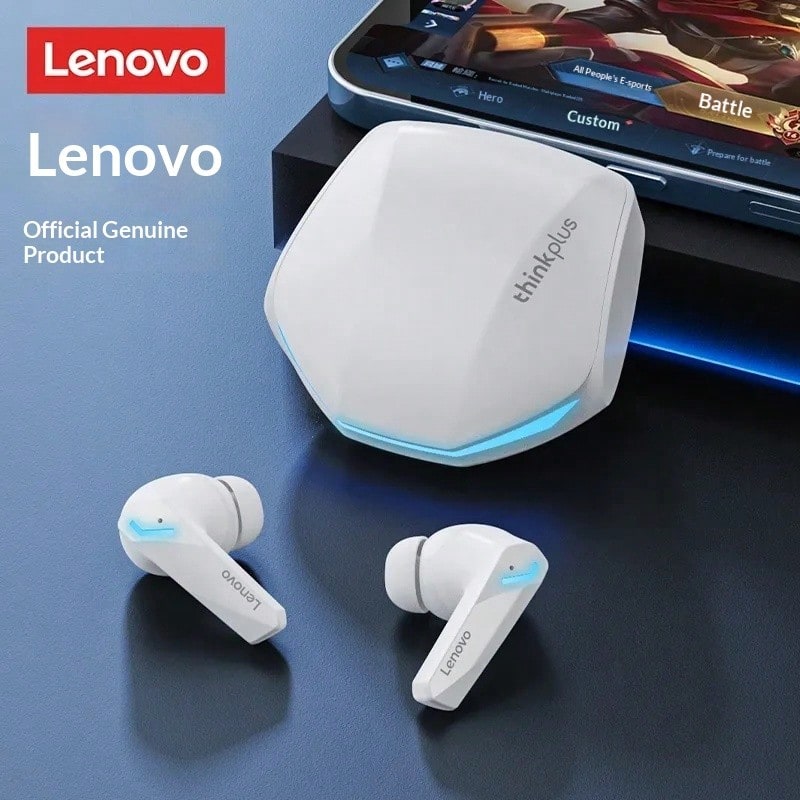 Lenovo GM2 Pro 5.3 Earphone Bluetooth Wireless Earbuds Low Latency With Mic Headphones HD Call Dual Mode Gaming Headset Chinese Packaging - White - View 1