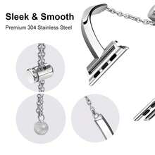 1条不锈钢表带，兼容 38mm 40mm 41mm 42mm 44mm 45mm 46mm 49mm SE S10 9 8 7 6 5 4 3 2 1系列，纤薄百搭，男女皆宜。