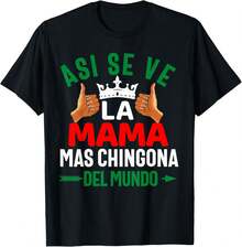 Gifts For Mom Mother's Day Mama Chingona Mexicana T-Shirt Jpg Women T-Shirt Graphic Tees Crop Tops Outfits Tops T-Shirt KCWL - 黑色 - 查看 2