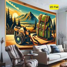 1 pieza, Manta de fondo de fotografía de poliéster en 2D plano, Bandera de fondo 2D para fiesta, Decoración de banner interior y exterior, Accesorios de estudio de fotografía, Suministros de decoración para fiesta de cumpleaños y festival. - Multicolor - Ver 6