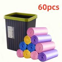 5 Rolls 75pcs Extra Large, Leak-Proof, Durable, Odorless Plastic Trash Bags, Multi-Color - Ideal For Kitchen, Bathroom, Dorm And Outdoor