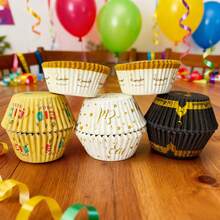 50 cái/150 cái giấy lót bánh cupcake Eid Mubarak, cốc nướng bánh Ramadan Mubarak, khay nướng bánh, đồ dùng trang trí tiệc Ramadan - Nhiều màu - Xem 6