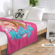 Like Nastya Girl Throw Blanket Decoratives Soft Big Large Blankets - Red and White - View 5