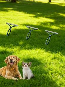 1pc Pet Double-Sided Grooming Rake Manual Hair Removal Brush - Green - View 4