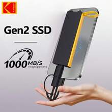 KODAK Extreme SSD Portable 1000MB/S 512GB 256GB 128GB USB3.2 TypeC Gen2 External Solid State Drive For PC Laptop Desktop Smartphone - Black - View 3