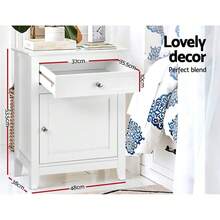 Artiss Bedside Tables Side Table Drawers Nightstand White - White - View 4