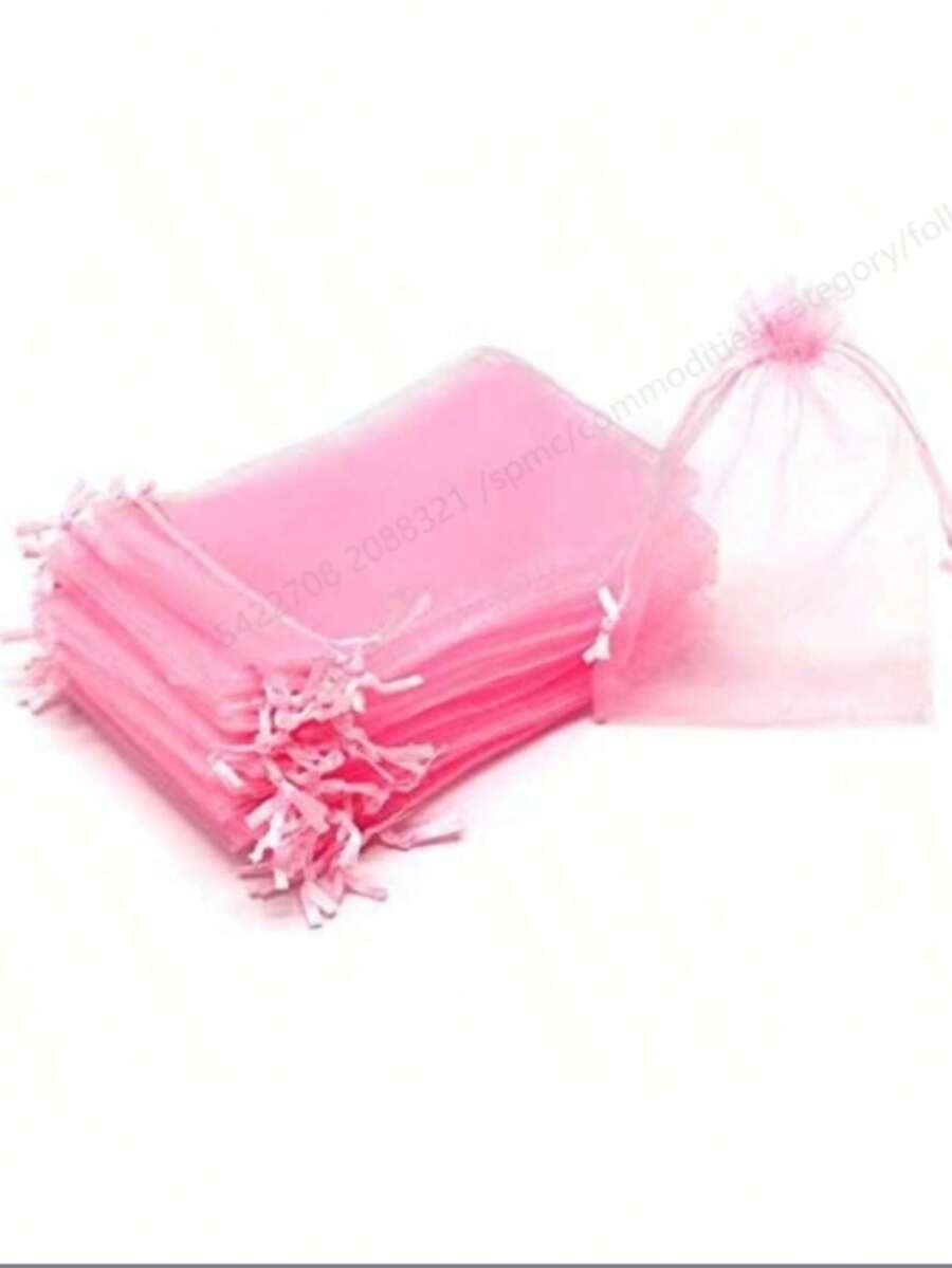5/10/20/50/100pcs Multi-Color Fashion Gift Packaging Bags, Gift Bags, Household Items, Nylon Storage Bags, Holiday Party Supplies, Wedding Supplies, Gift Decoration Packaging - Pink - View 1