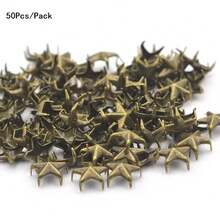 50/100pcs/Pack Metal Silver Star Rivets DIY Clothes Shoes Bags Handmade Clothing Accessories Punk Leather Studs Spikes Spots Nails Head Buttons