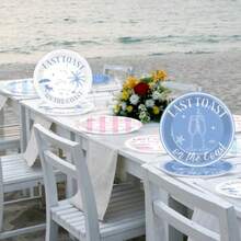 D60Pcs Last Toast On The Coast Bachelorette Party Plies Coastal Paper Plates Blue Beach Pool Cake Tableware Party Decorations For Birthday Baby Shower Wedding Favors For 60 Guest - 如圖 - 查看 5