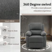 Recliner Chair, 360 Swivel Rocker Chair For Adults, Small Rocking Recliner For Small Spaces, Upholstered Fabric Glider Recliner Nursery Chair With Side Pockets For Living Room, Nursery - Grey - View 5