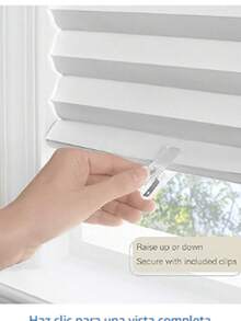 Achim Home Furnishings Cordless Vinyl Room Darkening Pleated Window Shade, 36" x 75", White - Blanco - Ver 2