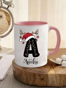 1 szt. spersonalizowany kubek świąteczny, jeden kubek do kawy, z możliwością personalizacji tekstem, imieniem/logo, spersonalizowanym kubkiem z napisem świątecznym lub spersonalizowanym kubkiem do kawy. Wysoce dekoracyjny i łatwy w czyszczeniu, ten uroczy, wygodny, stylowy, miękki, uroczy, wysokiej jakości, nowoczesny, kolorowy i personalizowany kubek sprawdzi się jako prezent świąteczny lub modny dodatek.